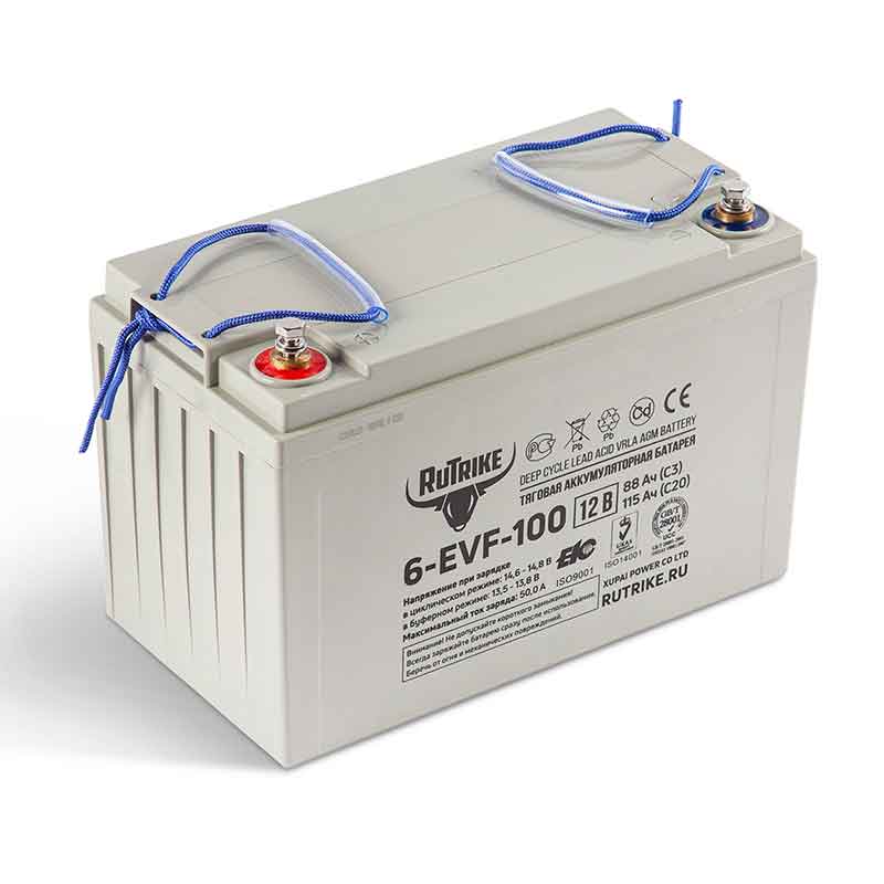 Аккумулятор тяговый RuTrike 6-EVF-100 (12V / 106Ah C5) GEL