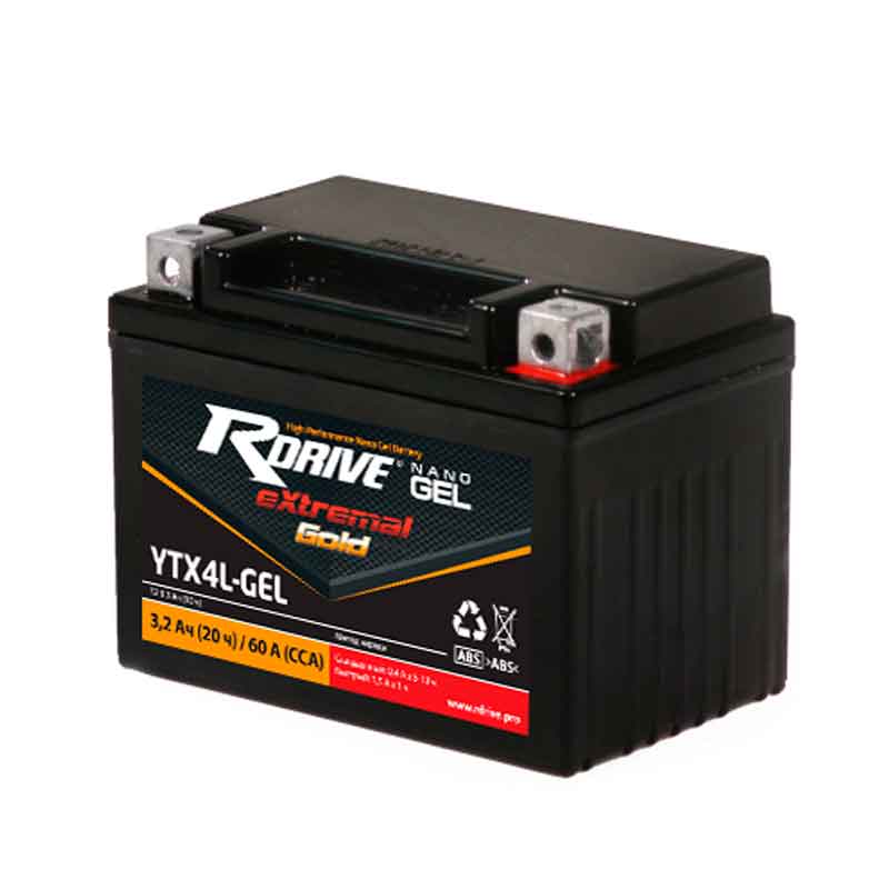 Аккумулятор RDRIVE EXTREMAL GOLD YTX4L-GEL (12V / 3Ah)