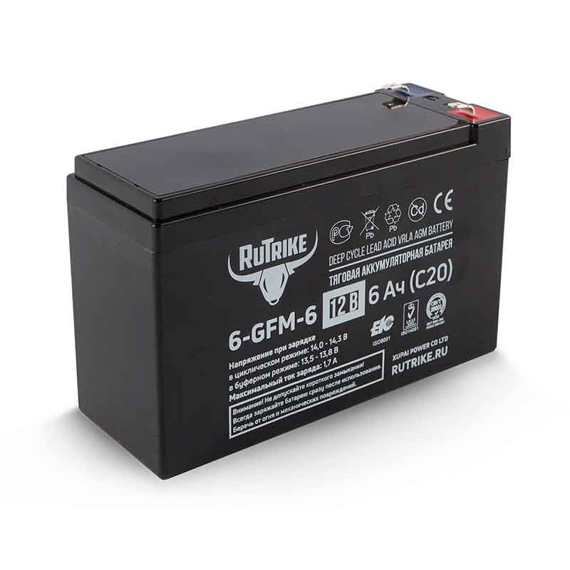 Аккумулятор RuTrike 6-GFM-6 (12V / 6Ah)