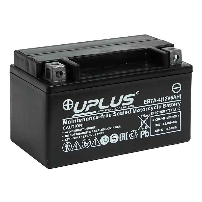 Мото аккумулятор UPLUS EB7A-4 (12V 6Ah) (YTX7A-BS)