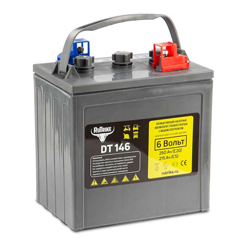 Аккумулятор тяговый Rutrike DT146 (6V / Ah C5) WET