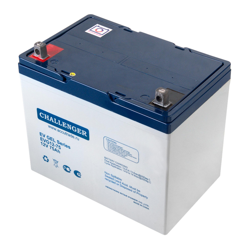 Аккумулятор тяговый Challenger EVG12-75 (12V / 70Ah C5) GEL