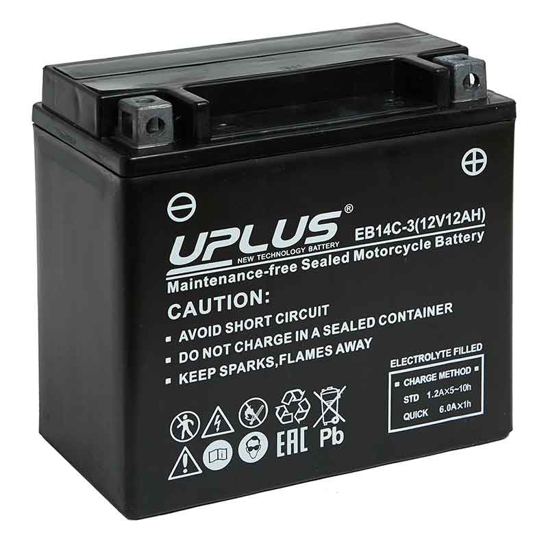 Мото аккумулятор UPLUS EB14C-3 (12V 12Ah) (YTX14L-BS)