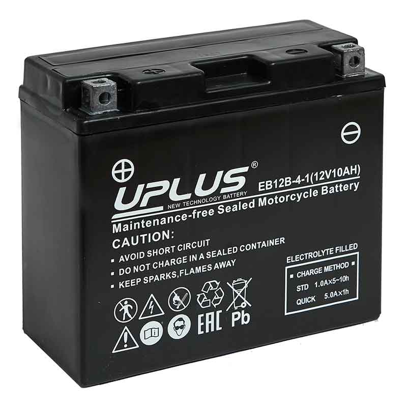 Мото аккумулятор UPLUS EB12B-4 (12V 10Ah) (YT12B-BS)