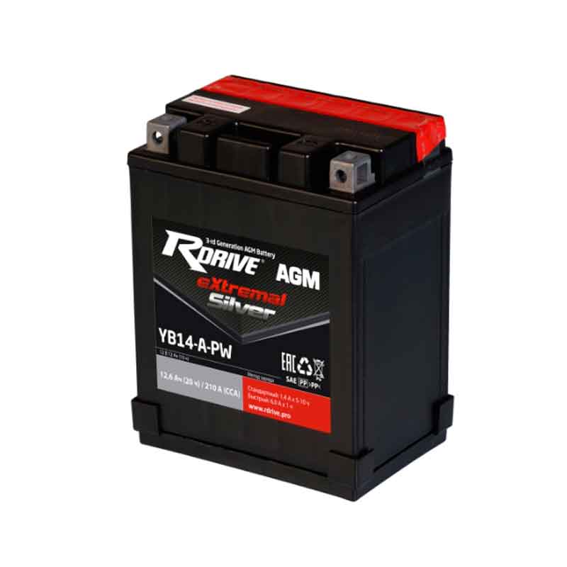 Аккумулятор RDRIVE EXTREMAL SILVER YB14-A-PW (12V / 12Ah)