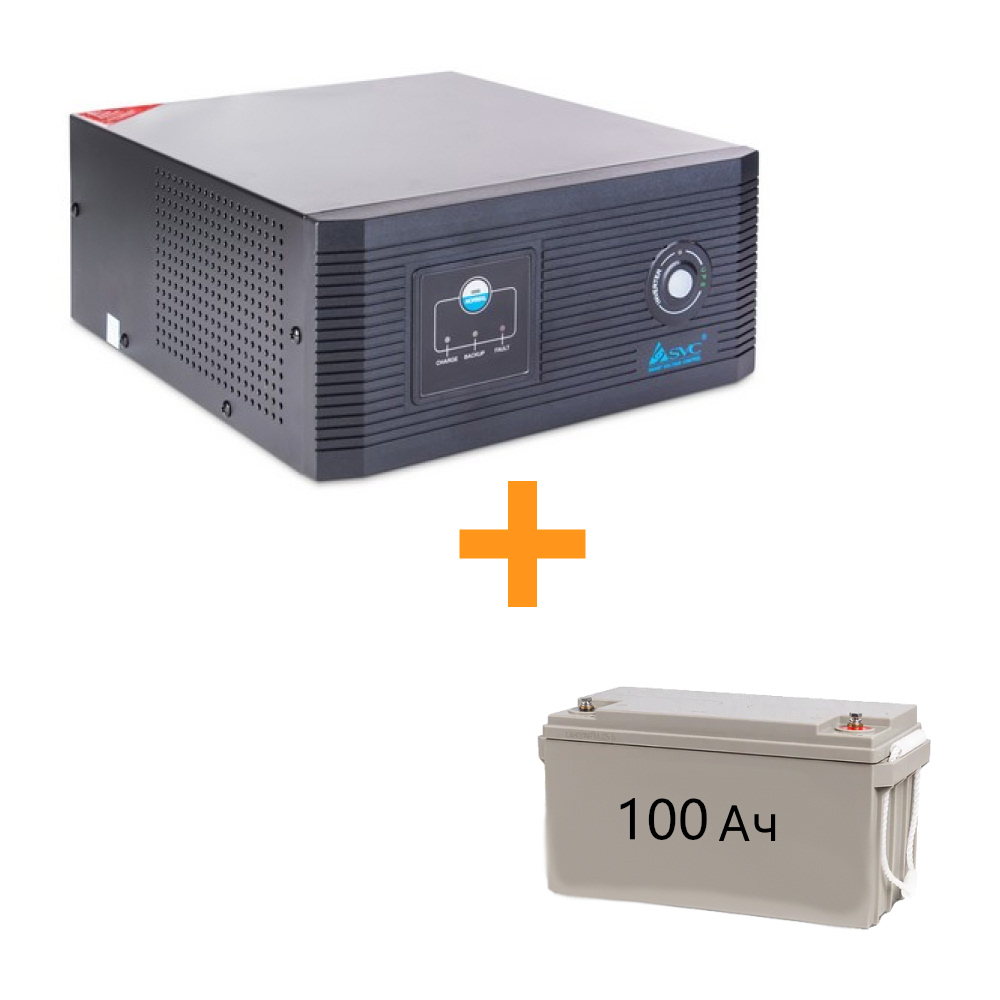 Инвертор SVC DIL-600 + АКБ 100Ач (18 часов автономии)