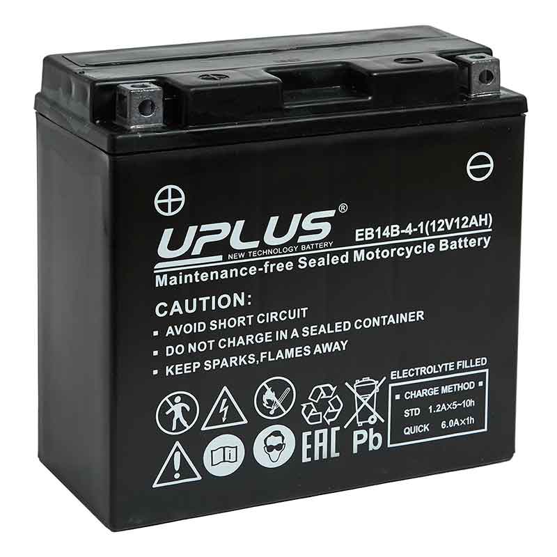 Мото аккумулятор UPLUS EB14B-4 (12V 12Ah) (YT14B-BS)