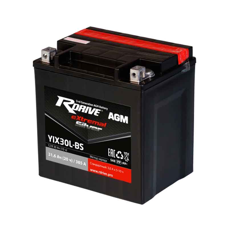 Аккумулятор RDRIVE EXTREMAL SILVER YIX30L-BS (12V / 30Ah)