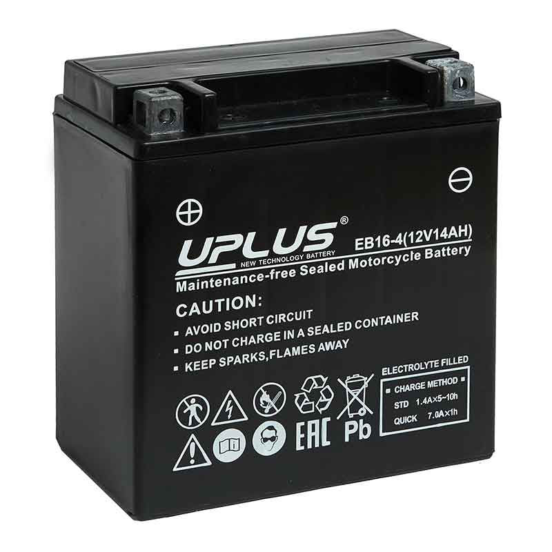 Мото аккумулятор UPLUS EB16-4 (12V 14Ah) (YTX16-BS YB16B-A)