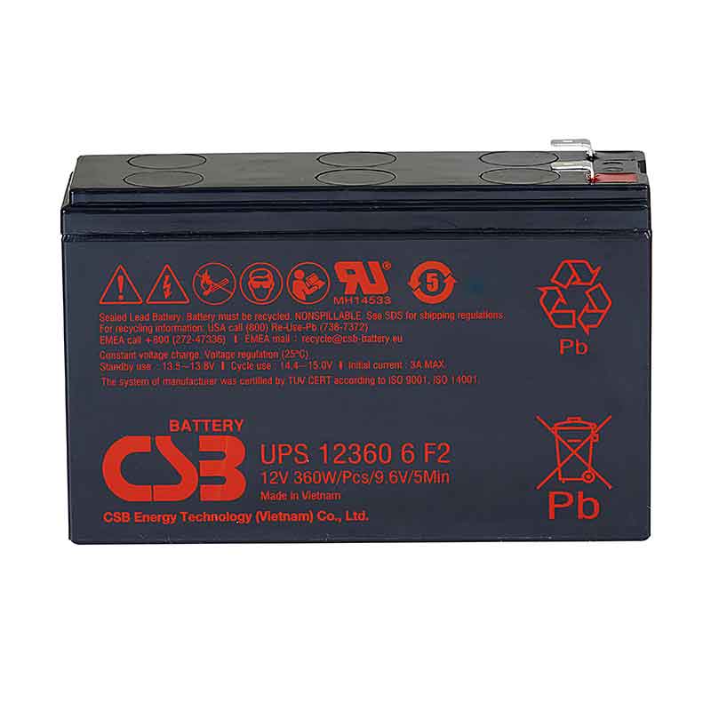 Аккумулятор CSB UPS 12360 6 F2 (12V / 7.5Ah)