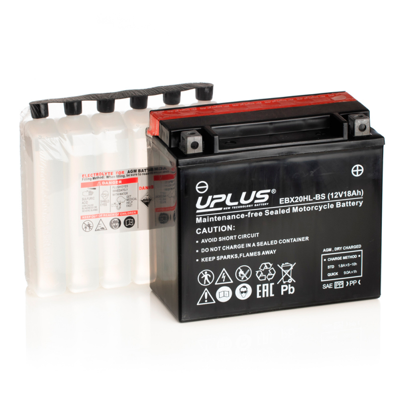 Мото аккумулятор UPLUS EBX20HL-BS (12V 18Ah) (YTX20L-BS YTX20HL-BS YTX20HL YTX20L)