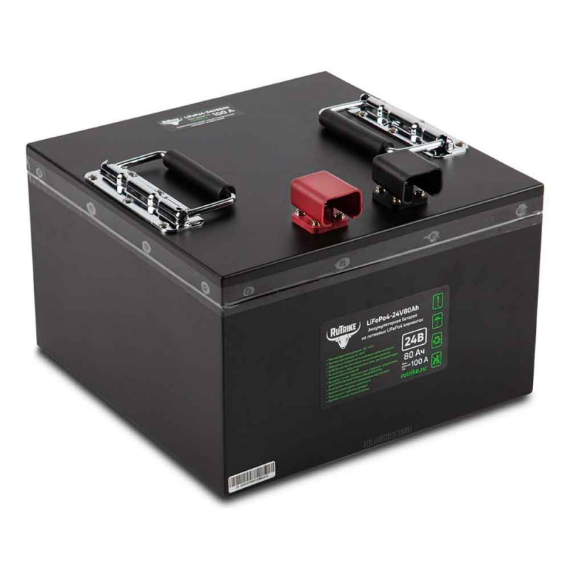 Аккумулятор тяговый Rutrike LiFePO4 24V80Ah (100A) (24V / Ah C5) Li-Ion (LiFePo4)