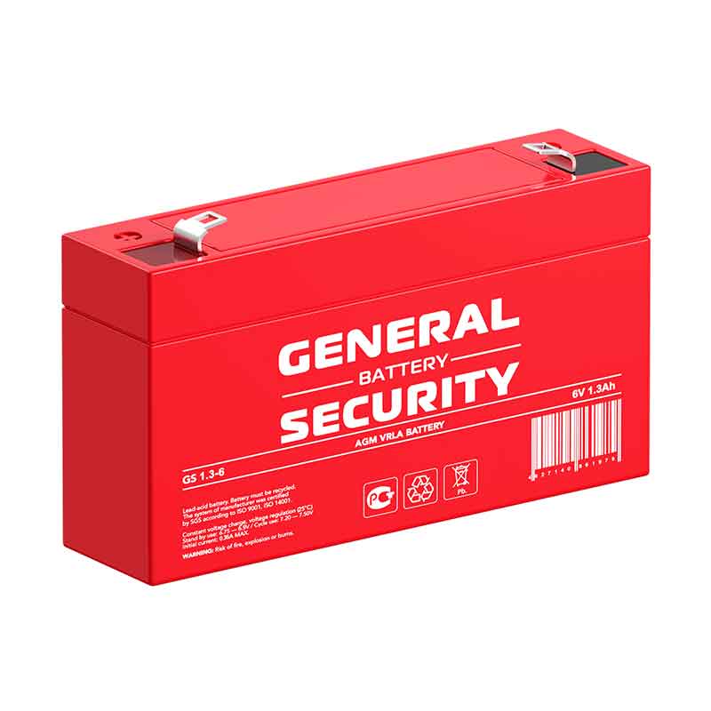 Аккумулятор General Security GS 1.3-6 (6V / 1.3Ah)