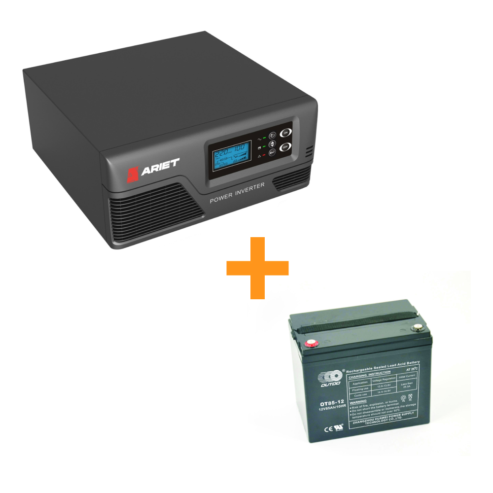 Инвертор ARIET EP2000 Pro 1000 + АКБ OUTDO 85Ач (6 часов автономии)